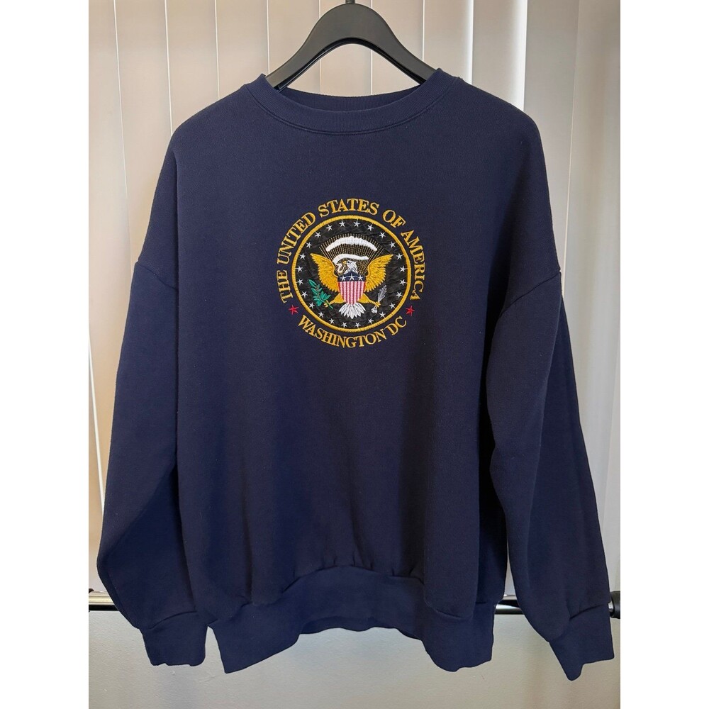Men’s Vintage American Knitwear USA Washington D.C. Seal Sweatshirt Size 2XL